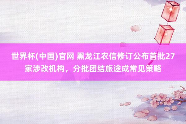世界杯(中国)官网 黑龙江农信修订公布首批27家涉改机构，分批团结旅途成常见策略
