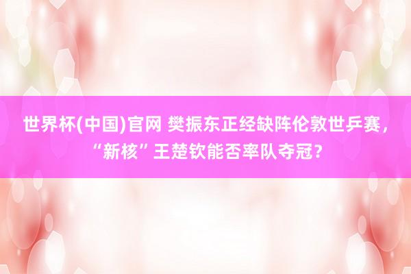 世界杯(中国)官网 樊振东正经缺阵伦敦世乒赛，“新核”王楚钦能否率队夺冠？