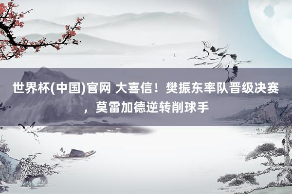 世界杯(中国)官网 大喜信！樊振东率队晋级决赛，莫雷加德逆转削球手