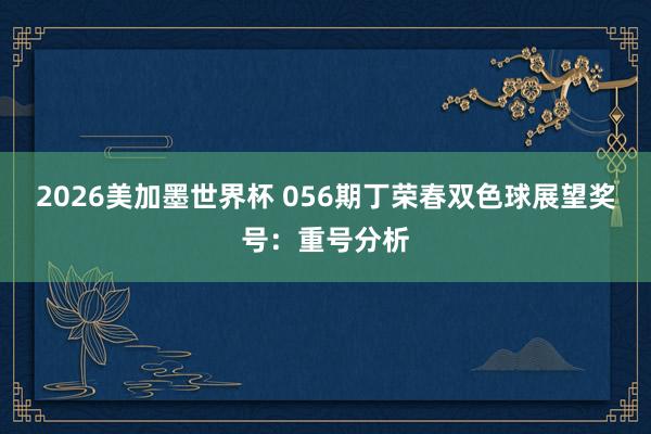 2026美加墨世界杯 056期丁荣春双色球展望奖号：重号分析