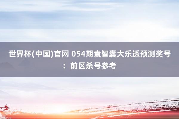 世界杯(中国)官网 054期袁智囊大乐透预测奖号：前区杀号参考
