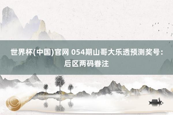 世界杯(中国)官网 054期山哥大乐透预测奖号：后区两码眷注