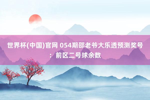 世界杯(中国)官网 054期邵老爷大乐透预测奖号：前区二号球余数