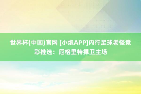 世界杯(中国)官网 [小炮APP]内行足球老怪竞彩推选：厄格里特捍卫主场
