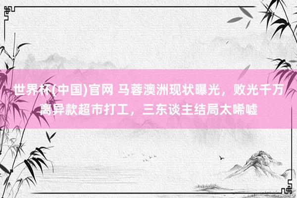 世界杯(中国)官网 马蓉澳洲现状曝光，败光千万离异款超市打工，三东谈主结局太唏嘘