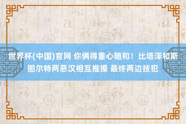 世界杯(中国)官网 你俩得重心随和！比塔泽和斯图尔特两恶汉相互推搡 最终两边技犯