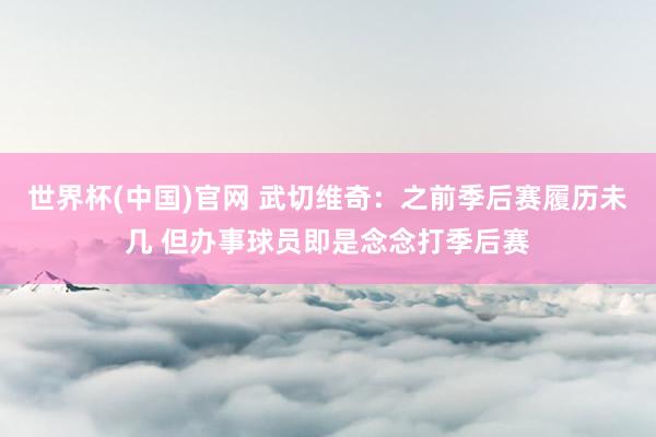 世界杯(中国)官网 武切维奇：之前季后赛履历未几 但办事球员即是念念打季后赛