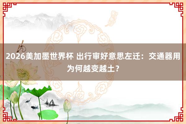2026美加墨世界杯 出行审好意思左迁：交通器用为何越变越土？