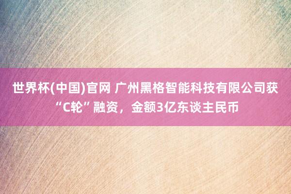 世界杯(中国)官网 广州黑格智能科技有限公司获“C轮”融资，金额3亿东谈主民币