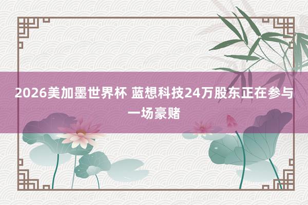 2026美加墨世界杯 蓝想科技24万股东正在参与一场豪赌