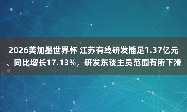 2026美加墨世界杯 江苏有线研发插足1.37亿元、同比增长17.13%，研发东谈主员范围有所下滑