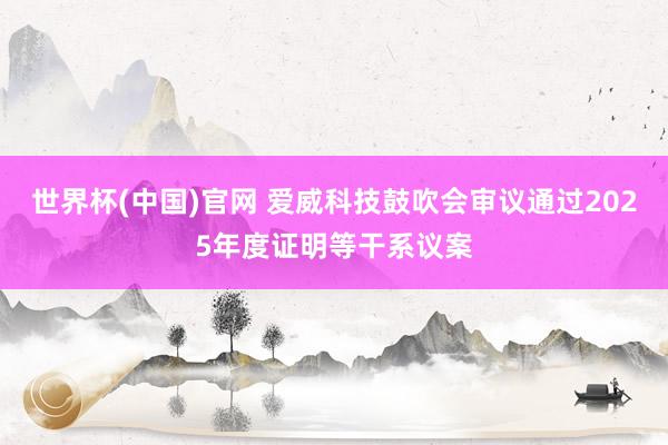世界杯(中国)官网 爱威科技鼓吹会审议通过2025年度证明等干系议案