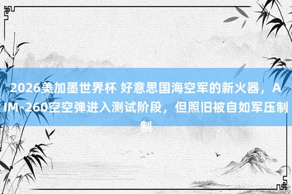 2026美加墨世界杯 好意思国海空军的新火器，AIM-260空空弹进入测试阶段，但照旧被自如军压制