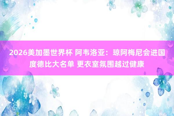 2026美加墨世界杯 阿韦洛亚：琼阿梅尼会进国度德比大名单 更衣室氛围越过健康