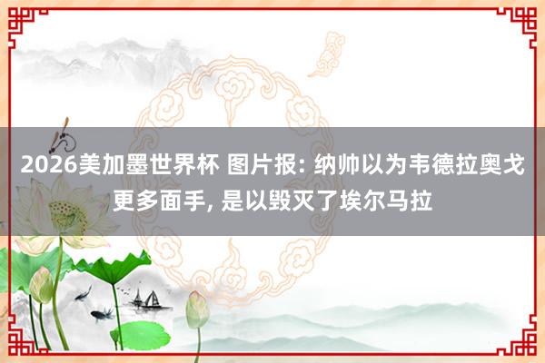 2026美加墨世界杯 图片报: 纳帅以为韦德拉奥戈更多面手， 是以毁灭了埃尔马拉