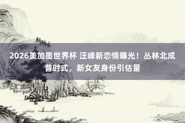 2026美加墨世界杯 汪峰新恋情曝光!丛林北成昔时式,新女友身份引估量