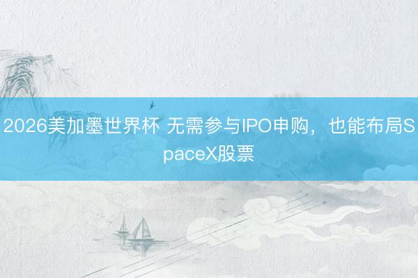 2026美加墨世界杯 无需参与IPO申购,也能布局SpaceX股票