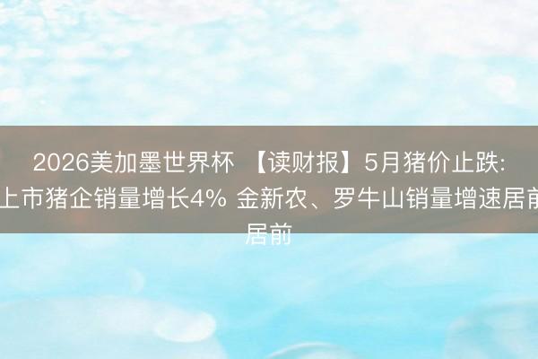 2026美加墨世界杯 【读财报】5月猪价止跌: 上市猪企销量增长4% 金新农、罗牛山销量增速居前
