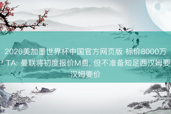 2026美加墨世界杯中国官方网页版 标价8000万镑! TA: 曼联将初度报价M费， 但不准备知足西汉姆要价